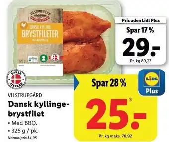 Lidl VILSTRUPSGÅRD Dansk kyllingebrystfilet tilbud