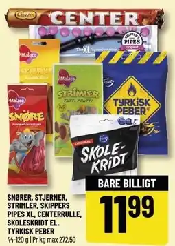 Løvbjerg SNØRER, STJERNER, STRIMLER, SKIPPERS PIPES XL, CENTERRULLE, SKOLEKRIDT EL. TYRKISK PEBER tilbud