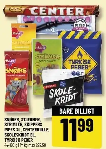 Løvbjerg SNØRER, STJERNER, STRIMLER, SKIPPERS PIPES XL, CENTERRULLE, SKOLEKRIDT EL. TYRKISK PEBER tilbud