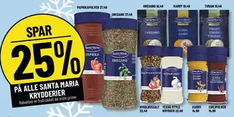 Løvbjerg SPAR 25% PÅ ALLE SANTA MARIA KRYDDERIER tilbud