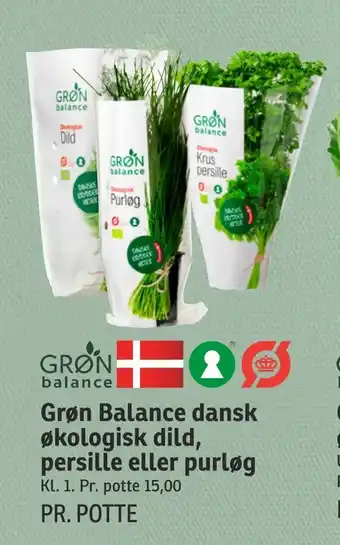 SPAR Grøn Balance dansk økologisk dild, persille eller purløg tilbud