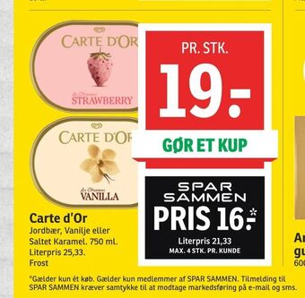 SPAR Carte d'Or tilbud