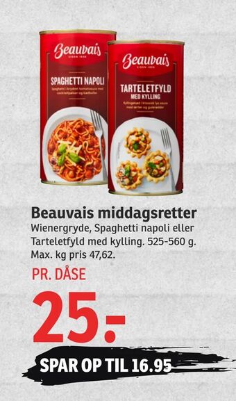 SPAR Beauvais middagsretter tilbud