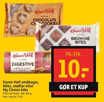 SPAR Karen Volf småkager, bites, snøfler eller My Choice kiks tilbud