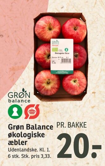 SPAR Grøn Balance økologiske æbler tilbud