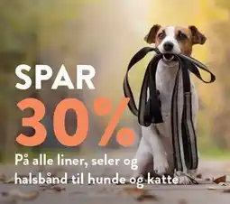 Plantorama SPAR 30% på alle liner, seler og halsbånd til hunde og katte tilbud