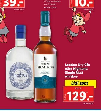 London Dry Gin eller Highland Single Malt whiskey