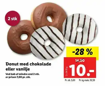 Donut med chokolade eller vanilje