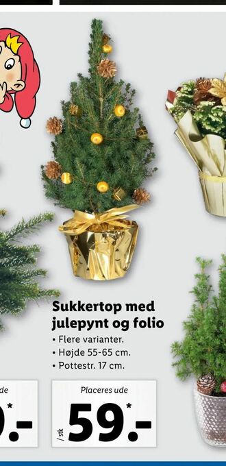 Let-Køb Sukkertop med julepynt og folio tilbud
