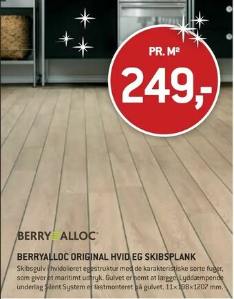 XL-BYG Berryalloc original hvid eg skibsplank tilbud