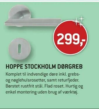 XL-BYG Hoppe stockholm dørgreb tilbud