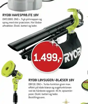 Ryobi løvsuger/-blæser 18v