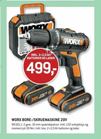 Worx bore-/skruemaskine 20v