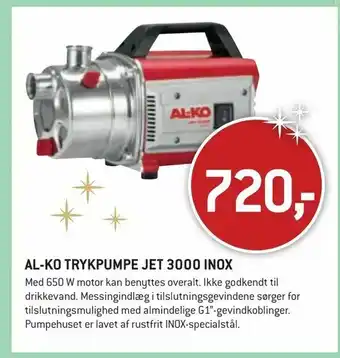 Al-ko trykpumpe jet 3000 inox