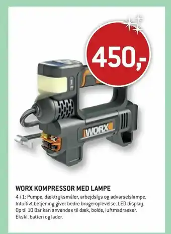 Worx kompressor med lampe
