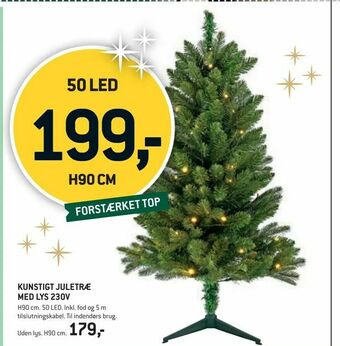 Kunstigt juletræ med lys 230v