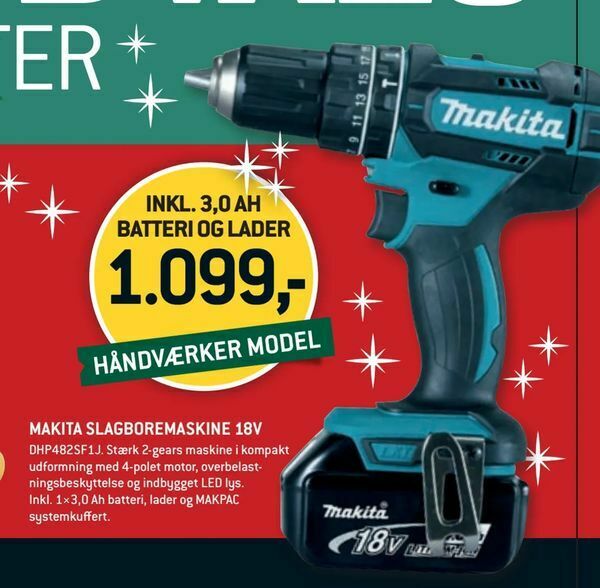 XL-BYG Makita slagboremaskine 18v tilbud