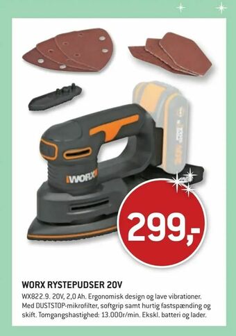 XL-BYG Worx rystepudser 20v tilbud