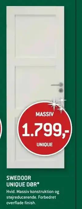 XL-BYG SWEDOOR UNIQUE DØR* tilbud