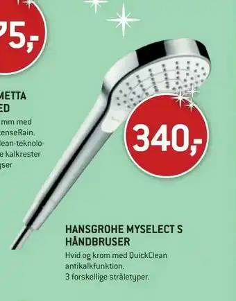Hansgrohe myselect s håndbruser