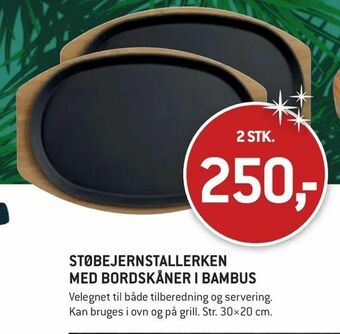 XL-BYG Støbejernstallerken med bordskåner i bambus tilbud