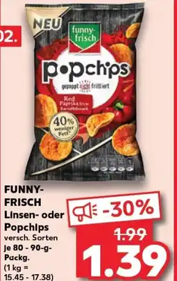 Kaufland FUNNY- FRISCH Linsen- oder Popchips tilbud