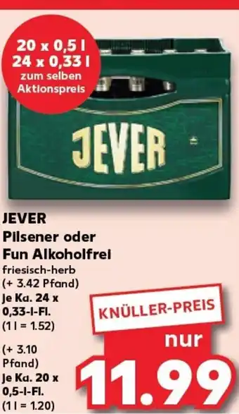 Kaufland JEVER Pilsener oder Fun Alkoholfrei tilbud