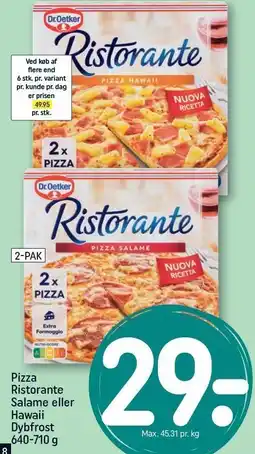 REMA 1000 Pizza Ristorante Salame eller Hawaii tilbud