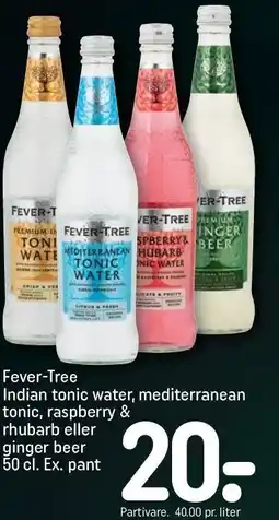 REMA 1000 Fever-Tree Indian tonic water, mediterranean tonic, raspberry eller ginger beer tilbud