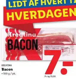 Lidl KREATINA Bacon tilbud