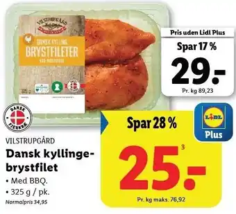 Lidl VILSTRUPSGÅRD Dansk kyllingebrystfilet tilbud