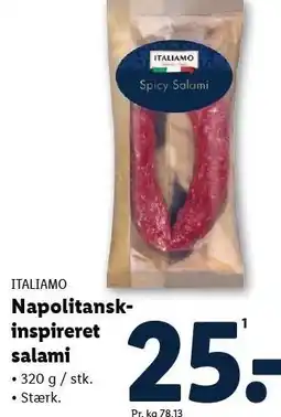 Lidl ITALIAMO Napolitansk inspiriret salami tilbud