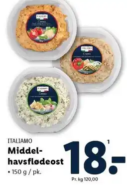 Lidl ITALIAMO Middelhavsflødeost tilbud
