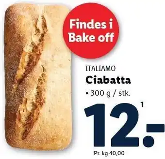 Lidl ITALIAMO Ciabatta tilbud