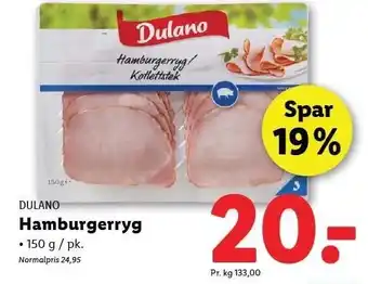 Lidl DULANO Hamburgerryg tilbud