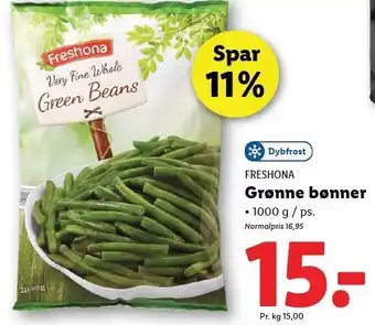 Lidl FRESHONA Grønne bønner tilbud