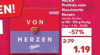 Kaufland MILKA Pralinés oder Hauchzarte tilbud