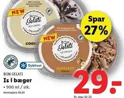 Lidl BON GELATI Is i bæger tilbud