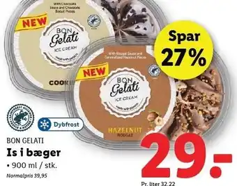 Lidl BON GELATI Is i bæger tilbud