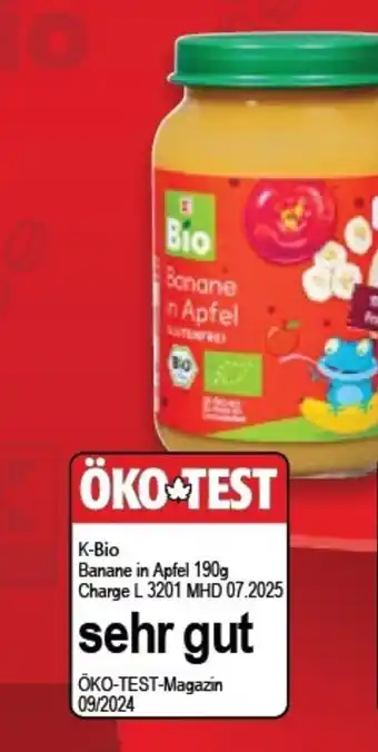 Kaufland Bio-Fruchtbrei Banane in Apfel, tilbud