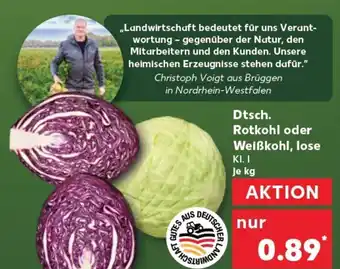 Kaufland Rotkohl oder Weißkohl, lose tilbud