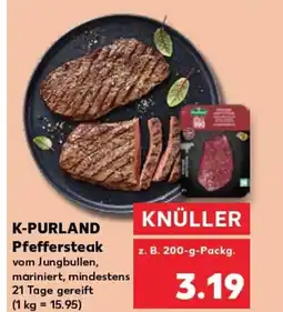 Kaufland K-PURLAND Pfeffersteak vom Jungbullen, tilbud