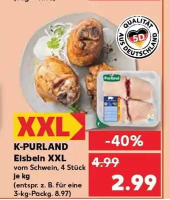 Kaufland K-PURLAND Eisbein XXL vom Schwein, 4 Stück tilbud