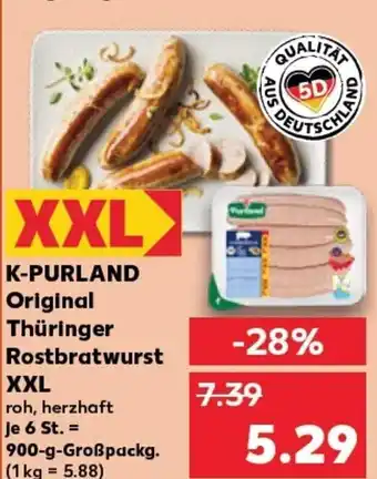 Kaufland K-PURLAND Original Thüringer Rostbratwurst tilbud