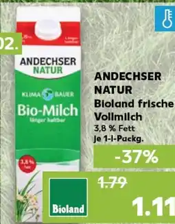 Kaufland ANDECHSER NATUR Bioland frische Vollmilch tilbud