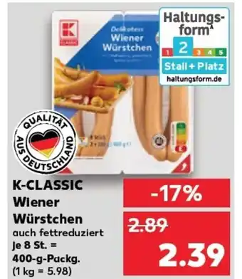 Kaufland K-CLASSIC Wiener Würstchen tilbud