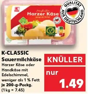 Kaufland K-CLASSIC Sauermilchkäse KNÜLLER tilbud