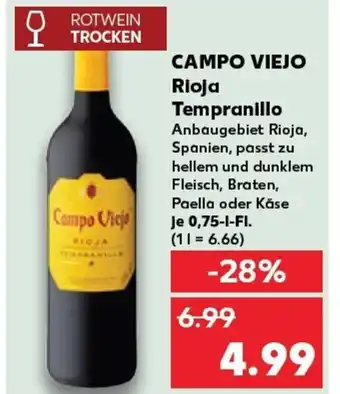 Kaufland CAMPO VIEJO Rioja Tempranillo tilbud