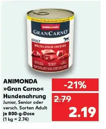 Kaufland Animonda >>gran carno<< hundenahrung tilbud