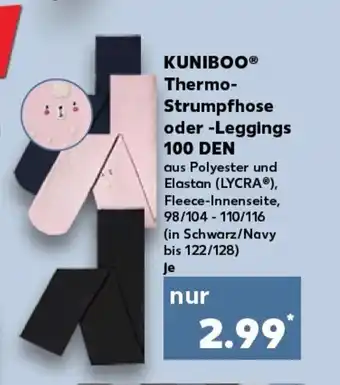 Kaufland KUNIBOO® Thermo- Strumpfhose oder -Leggings 100 DEN tilbud